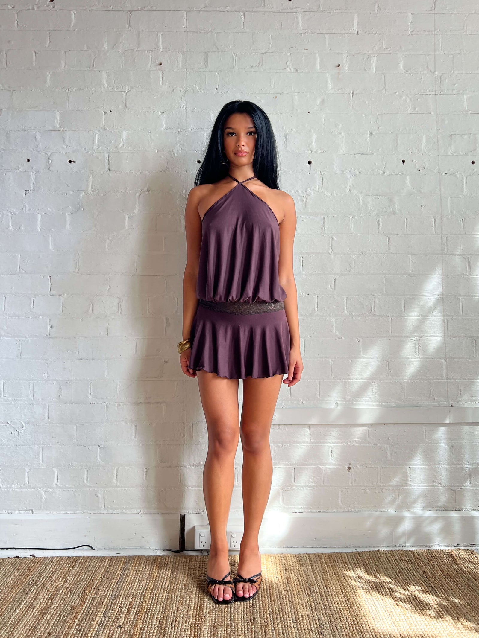 cute brown mini dress Brown Mini Dress - Cornelia Mini Dress - Plum Brown